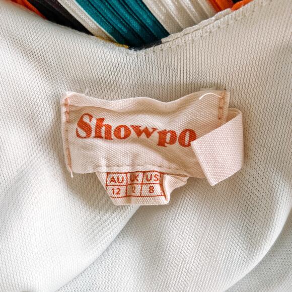 Showpo Multicolored Striped Crop Top size 8 - Picture 3 of 4